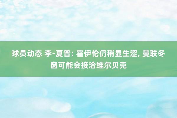 球员动态 李-夏普: 霍伊伦仍稍显生涩, 曼联冬窗可能会接洽维尔贝克