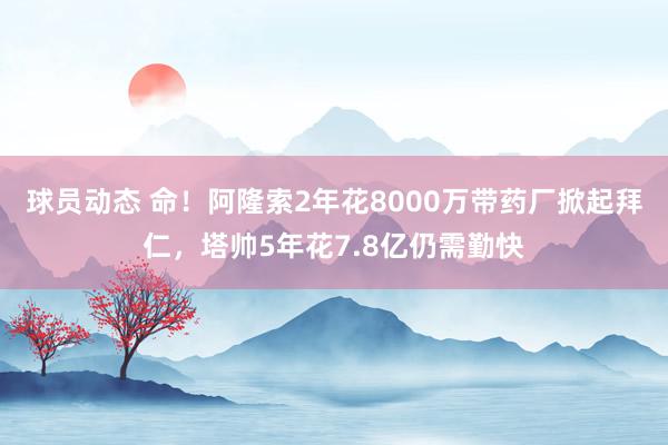 球员动态 命！阿隆索2年花8000万带药厂掀起拜仁，塔帅5年花7.8亿仍需勤快