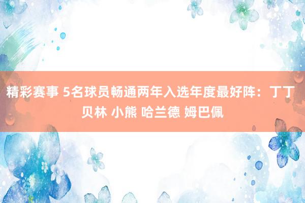 精彩赛事 5名球员畅通两年入选年度最好阵：丁丁 贝林 小熊 哈兰德 姆巴佩